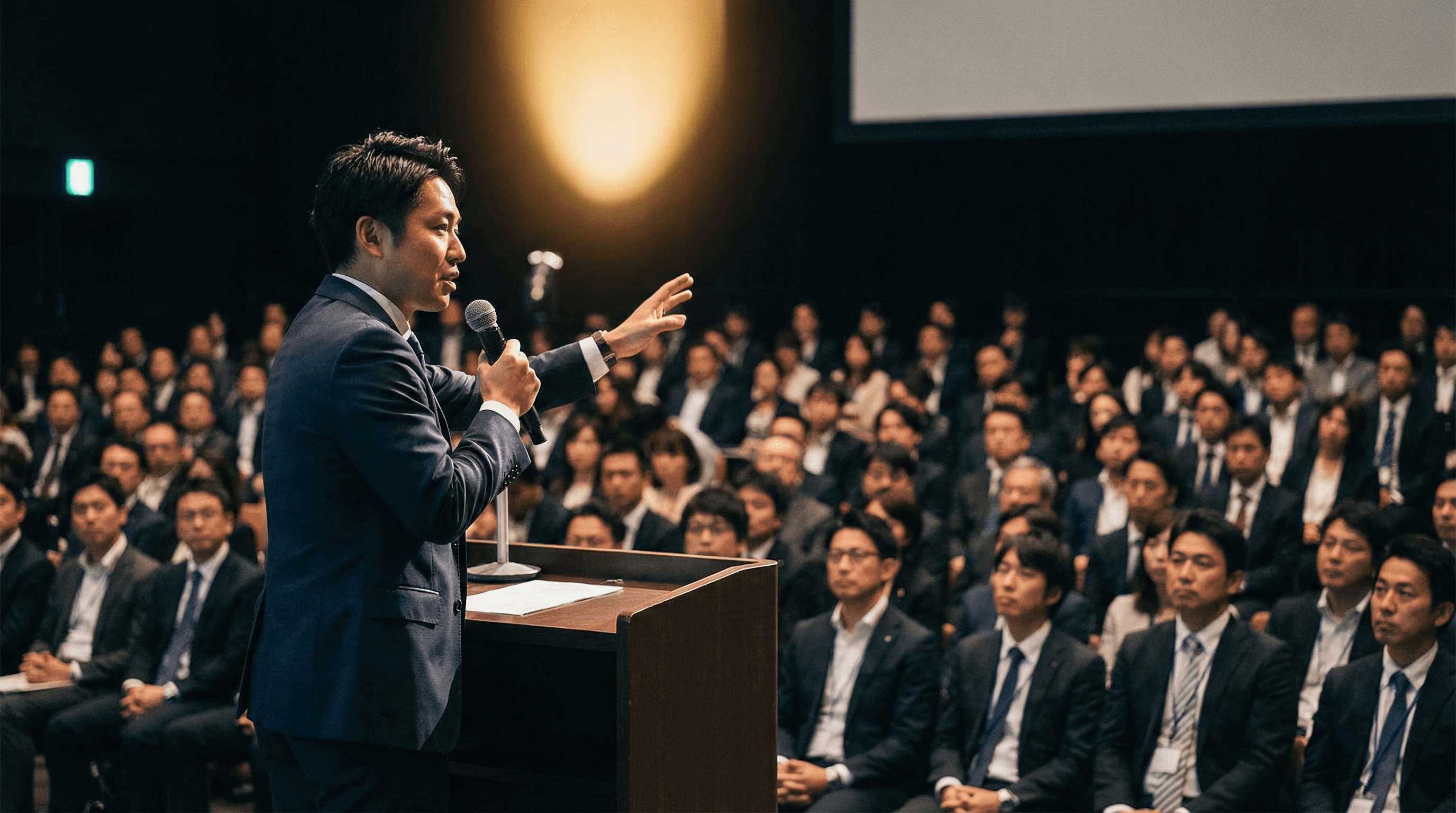 Professional speaker on stage